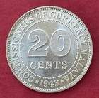 1943 Malaya 20 Cents Silver Coin