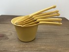 Vintage Foley Retro Yellow Plastic Dry Measuring Cups Set Of 5 Made In Usa