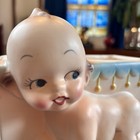 Vtg Japan Ceramic Baby Planter     Kewpie Style Kitsch Nursery Decor Lefton Napco