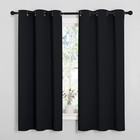 Black Blackout Curtains 42x63 Inch 2 Panels Bedroom Grommet Window Drapes