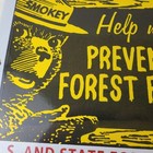 Vintage Usa Forest Service Sign - Smokey The Bear Hiking Gas Porcelain Sign