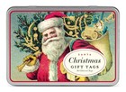Cavallini   Co  Vintage Christmas Santa Glittered Gift Tag Set        Assorted