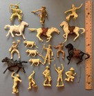 11 Vintage Original 1960s Marx 60mm Roy Rogers Cowboys Toy Figures   5 Horses