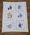 Vintage Paddington Bear Baby Quilt Blanket Pastel Patchwork Nursery