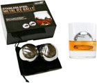 Premium Stainless Steel Ice Ball Chillers  Set Of 2  Wine Whiskey Coolers Barwa