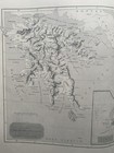 1871 Ancient Southern Greece Original Antique Map By William Hughes