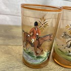 Five Vintage Equestrian Fox Hunt Country Highball Glass Hand Made Painted