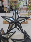 Set Of 3 Beveled Mirrors 5 Pointed Metal Stars Decorative Home Accent Wall Decor