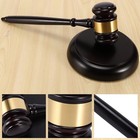 Wooden Gavel Hammer   Sound Block Set Mallet For Lawyer Judge Auction Sale New