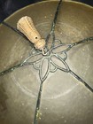 Vintage Stained Slag Glass  Tulip Hanging Floral Light Fixture Shade  Rare 