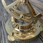 Vintage Antique Nautical Brass Alidate Compass With Telescope Decor