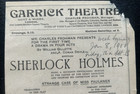 Antique 1900 Play Bill   Ad  Sherlock Holmes  The Strange Case Of Miss Faulkner