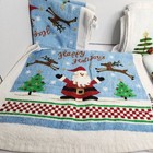 Vintage Christmas Towels Set 4 Santa Snowman Holiday Kitchen Linens
