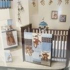 Lambs   Ivy Retired Rare Giggles Monkey Nursery Baby 5 Piece Crib Bedding Set