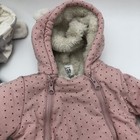 Bundle Of Baby Girls 0-3m Fleece Footed Buntings Mitted Winter One Piece Hooded