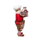 Kurt Adler Fabrich   Santa Decorating Gingerbread House Christmas Figurine  10 5 