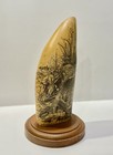 Vtg Artek Scrimshaw Faux Sperm Whale Tooth    fitting Out The Sunbeam   reproduction