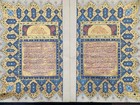 Highly Illuminated Islamic Mughal Handwritten Bifolium Of Quran Manuscript 