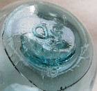 Japanese Glass  Fishing Float 2  Aqua Makers Mark  dgb  Wp  139 Usa Bz