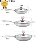 Titanium Non-stick Frying Pan With Lid  8  10  And 12 Inch Hammered Nonstick