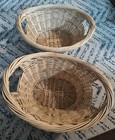 Set Of 2 Wicker Baskets With Handles Natural Color Great 4 Toys  Plushies  Shoes