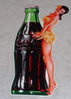 Vintage Drink Coca Cola W  Woman      Bottle 14  Metal Coke Soda Gasoline Oil Sign