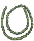 Vintage Opaque Green Kente Designed Bohemian Glass Crow African Trade Beads