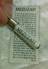 Jewish Mezuzah Pendant Necklace 24k Gold Plate  scroll Parchment Hebrew Blessing