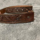 Ariat Boys Western Floral Tooled Brown Leather Belt Size 22 A1011002 Flaw