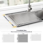 Tomorotec 17 7  X 15 5  Roll Up Dish Drying Rack Over 17 7 X 15 5 In  Gray
