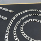 Solid 925 Sterling Silver Curb Chain Men women Necklace 2mm To 12mm   16  To 30 