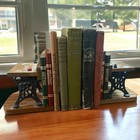 Vtg 1979 Enesco Bookends  school Daze  Old Fashioned School Desk Cast Iron Legs
