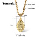 16-24  Gold Plated Stainless Steel Virgin Mary Pendant Necklace Or Charm Only