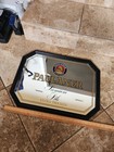 Rare Paulaner Premium Pils Beer Bar Mirror Wood Black Frame