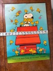 Vintage Snoopy Poster Hallmark Peanuts Too Many Friends Woodstock Doghouse 1970s
