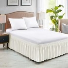 Elastic Bed Skirt - 18-inch Drop Hotel Quality Dust Ruffle Full Size Cream