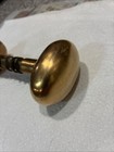 Vintage Pair Of Solid Brass Door Knobs Oval Goose Egg Shaped