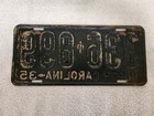 1935 North Carolina Nc License Plate Tag