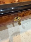 Vtg Walnut Burl Reuge Music Box Hand Crafted In Sorrento Italy W  Brass Feet