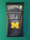 Vintage Fs Originals Genuine Leather Michigan Wolverines Eyeglass Case Purse Bag