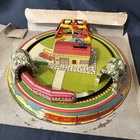 Vintage Marx Tin Honeymoon Express Wind Up Toy Train Scene - Works 