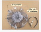 Fascinator Gray Grey Feather Flower Hair Clip Church Wedding Party Headwear New