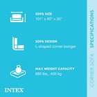 Intex Inflatable Indoor Corner Couch Sectional Sofa W  Cupholders Gray open Box 
