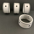 Swid Powell Tuxedo Napkin Rings  set Of 4   By Gwathmey Siegel  vintage 1980s 
