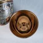 1900 s Gold Blue Multicolor Floral Antique Russian Egg Enamel Brass Trinket Box