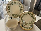 Lenox Holiday 4 Salad Plates  4 Tea  4 Coffee Saucers  1 Treat Bowl- Never Used