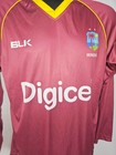 West Indies Cricket Team Jersey Blk Digicel Sponsor Maroon Gold Trim Size L