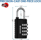 4 Pack Combination Lock  4-digit Padlock Keyless  Resettable Metal Luggage Locks