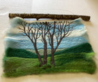 Needle-felted Wool Landscape Wall Hanging By Christina Serra