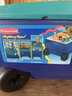 Rare 1996 Vintage Rubbermaid Rolling 60qt Cooler Wagon Blue green 4-wheel 1860